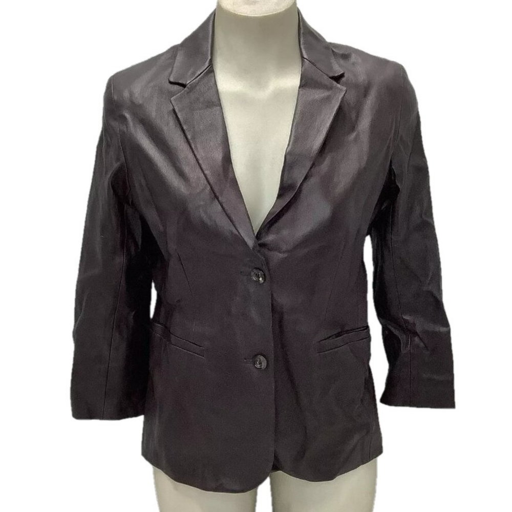 NEW THE ROW Women's US 8 Nolbon Leather Jacket Dark Brown